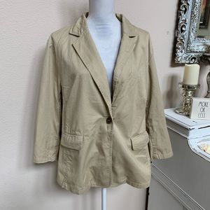 Khaki one Button Blazer Size 22/24